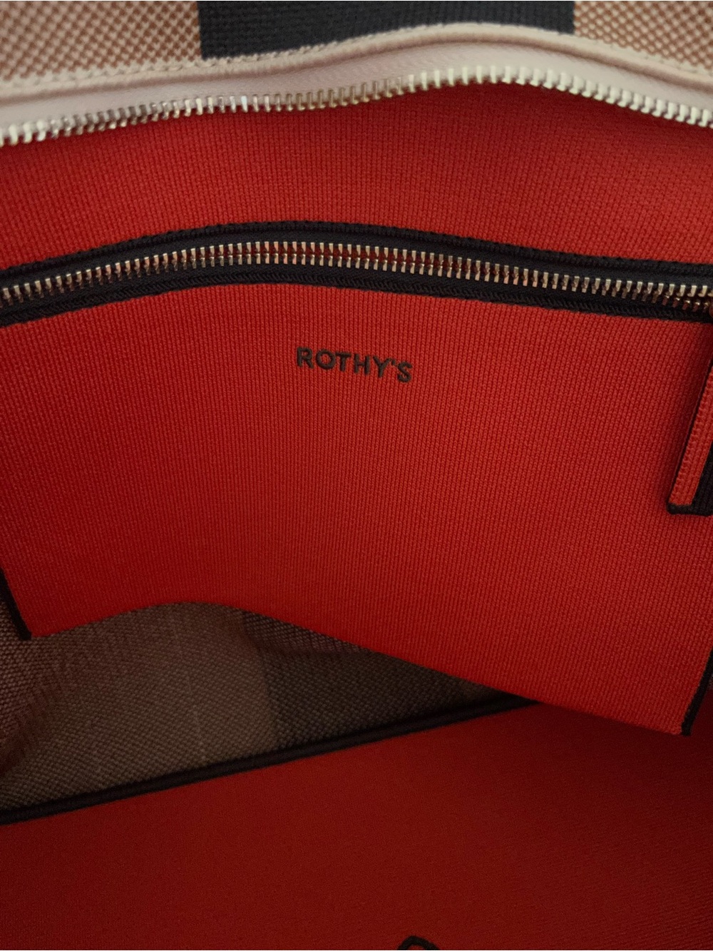 Rothy’s classic Tote Bag with Red Straps and Stripe - Picture 12 of 16